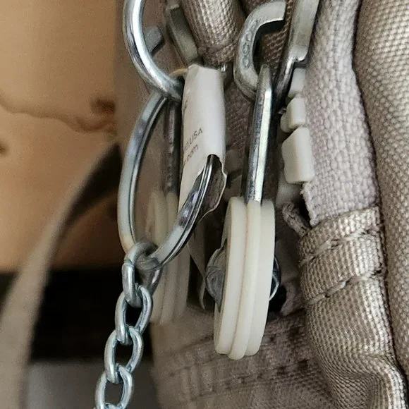 Kipling Mini Convertible Backpack Crossbody Silver Grey Metallic charm - Picture 11 of 15